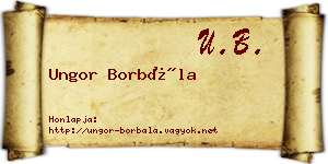 Ungor Borbála névjegykártya